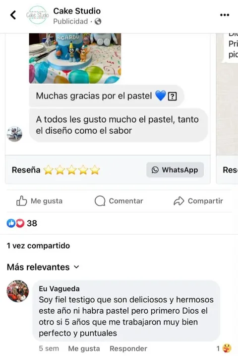 Reseña compartida por un cliente de Cake Studio, imagen 79